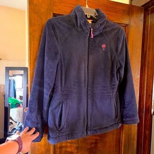 Navy Lilly Fuzzy Jacket